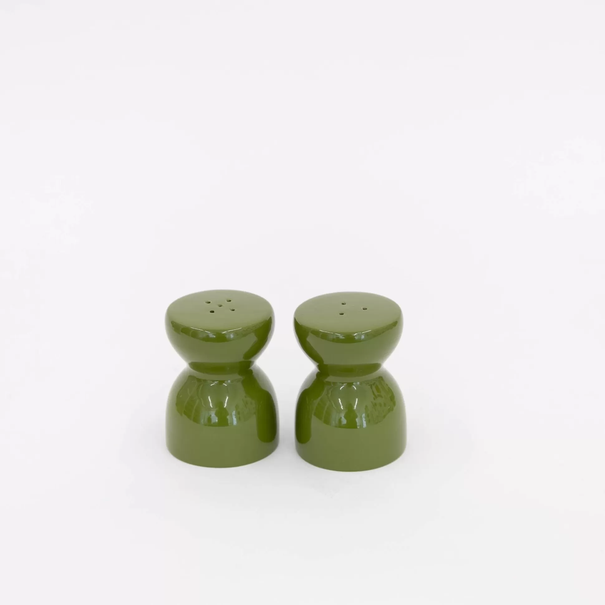 Clearance 101 60'S, Salt And Pepper Shaker - Olive Green Vintage