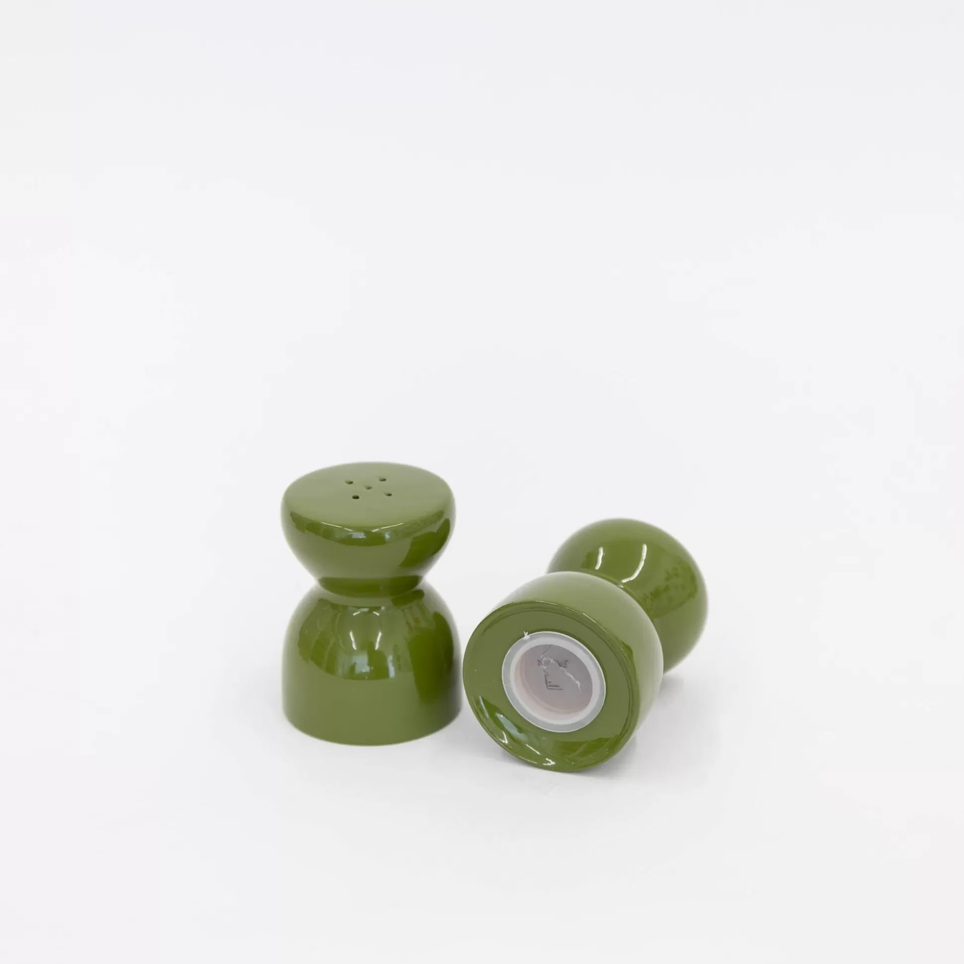 Clearance 101 60'S, Salt And Pepper Shaker - Olive Green Vintage