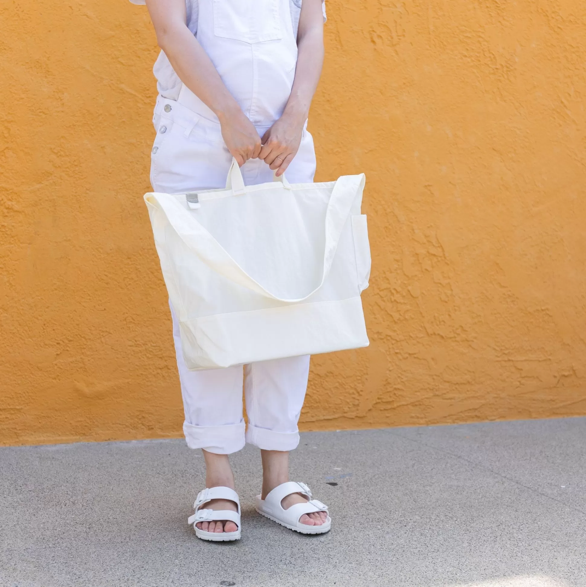 Hot Anunfold Side Pocket Tote Bag - White Bags & Wallets