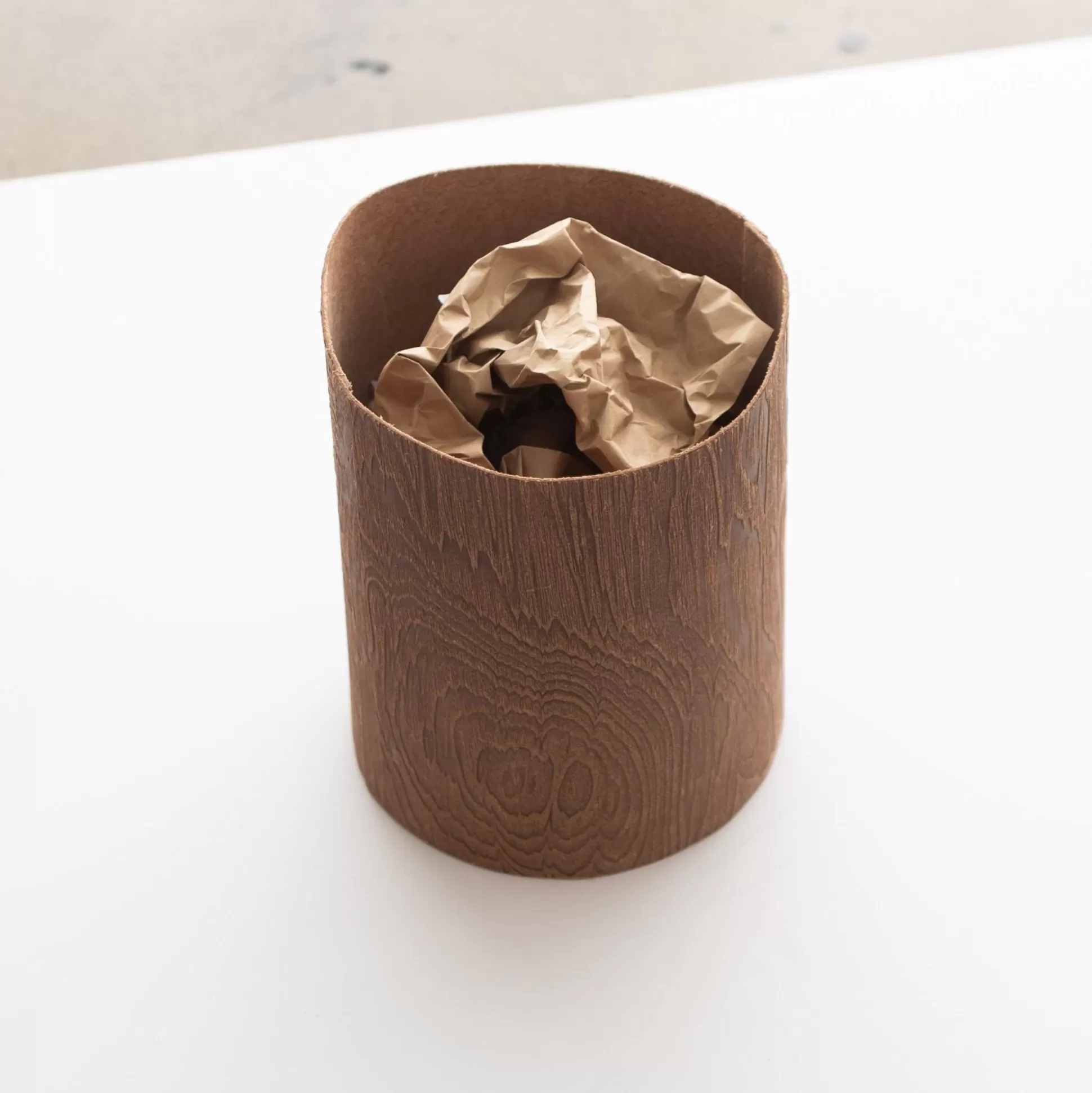 Flash Sale Irose "Plywood" Leather Trash Bin Home Decor