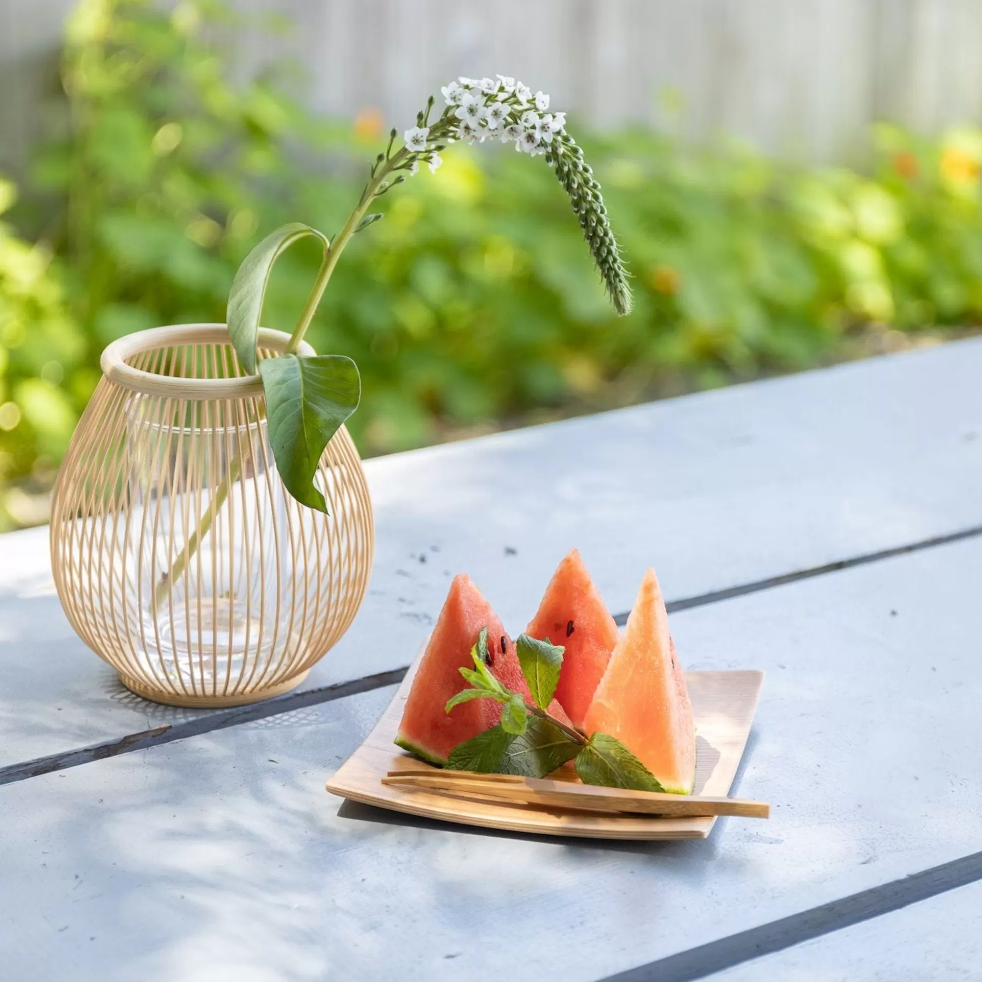 Store Orange Pine Natural Plywood Square Dish Serving