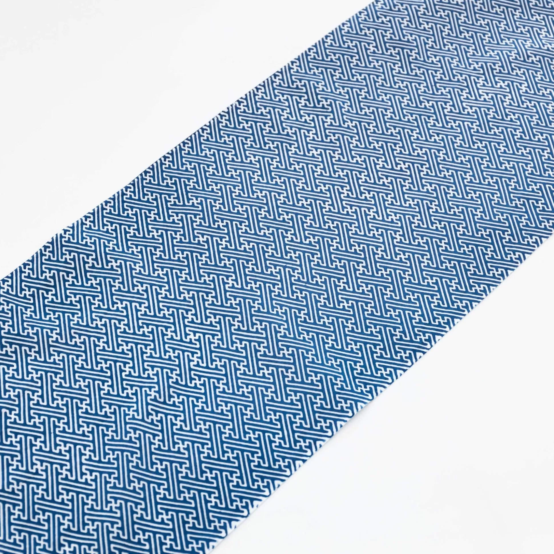 New Tenugui - Blue Jigsaw Traditional