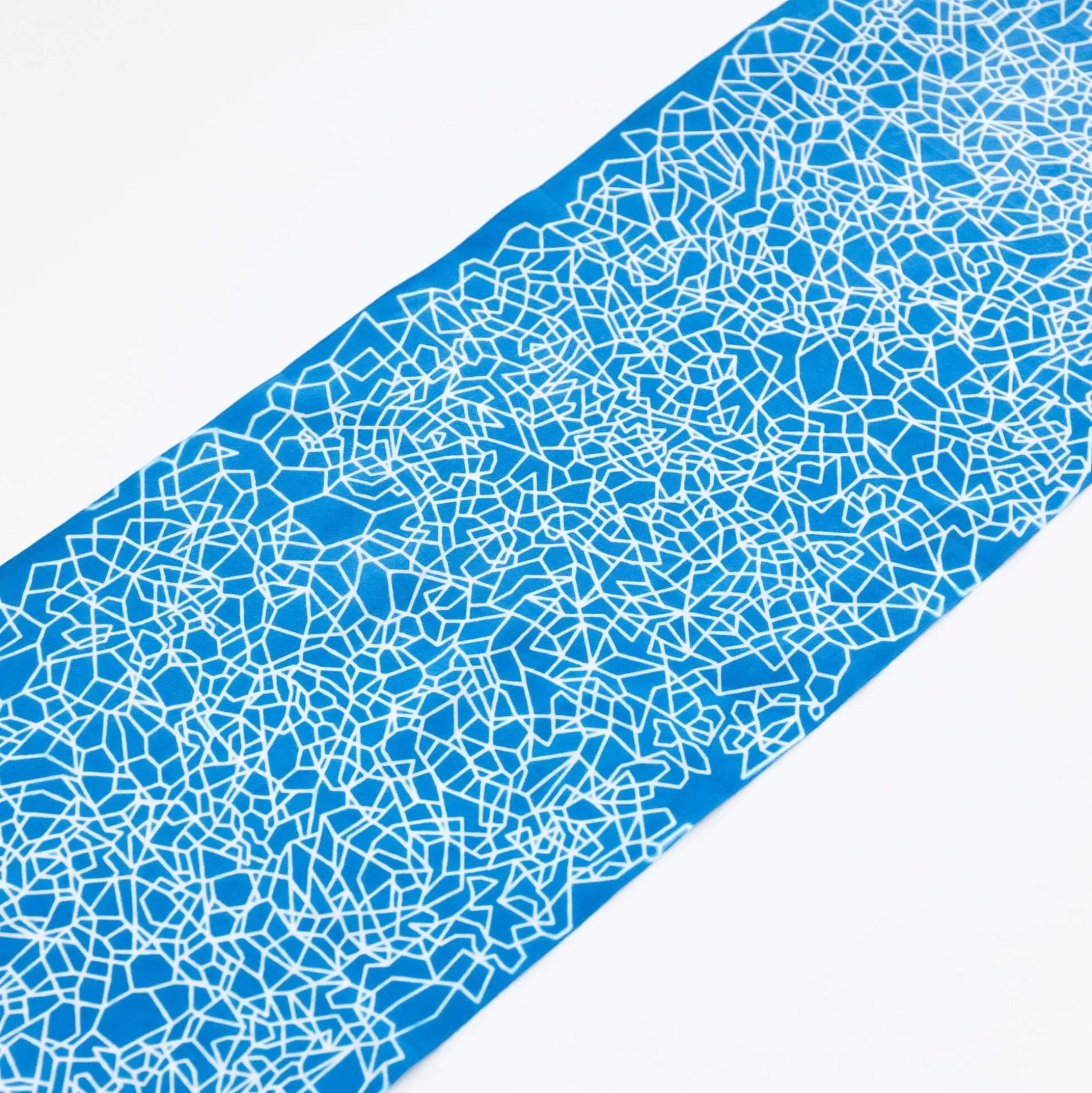 Online Tenugui - Geometric Pool Blue & White Contemporary